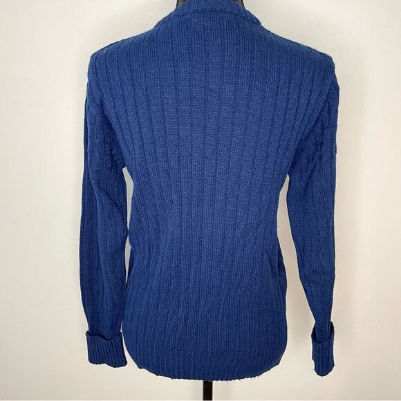 Vintage Collectables Cardigan Sweater Ribbed Knit Blue Vtg Size Large - Picture 2 of 7